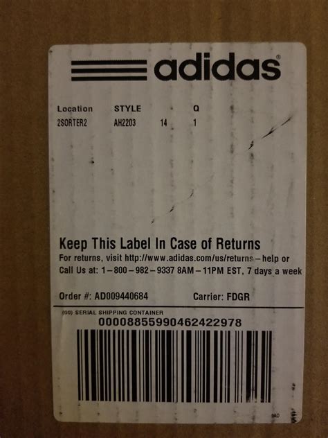 adidas return shipping label